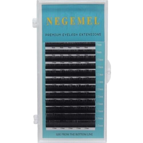 NEGEMEL False Eyelashes Extension Ultra Thin Soft Suitable for Volume Grifting Professional Use 12 Trays/Row eyelash extension