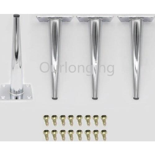 4PCS 190x80mm Metal Furniture Leg Table Cabinet Silver Furniture Feet