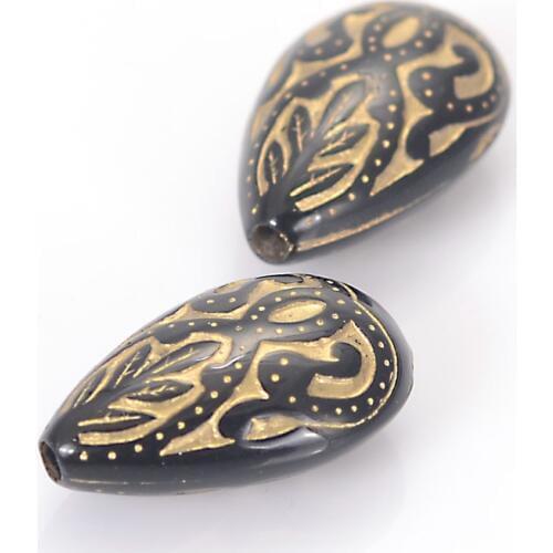 Wholesale 7x11x18mm Retro Vintage Inspired Acrylic Teardrop Waterdrop Antique Design Beads DIY Jewelry Making Accessories