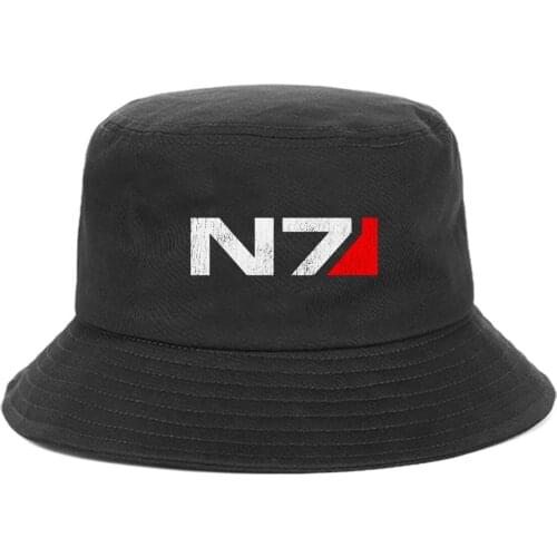 Anime Game N7 logo Bucket Hat teenager Outdoor Summer Hip Hop Cap unisex Streetwear Chapeau Caps Fisherman Caps