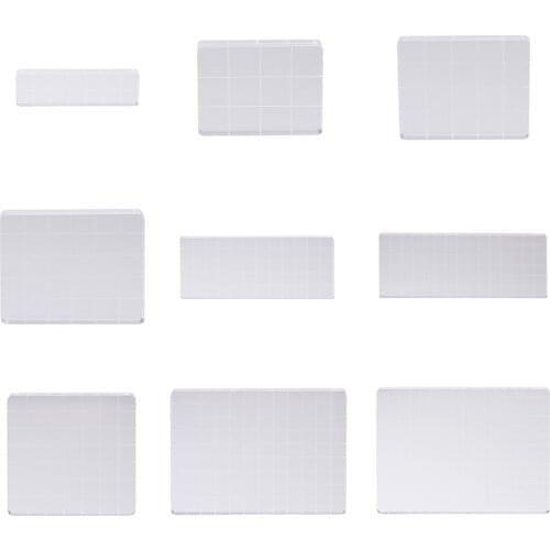 Clear Stamp Block Pad Scrapbooking DIY Acrylic Block Position Clear Stamps Scrapbook Craft with Grid Stamping Tool