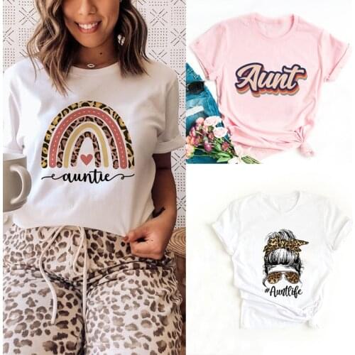 Retro Auntie T Shirt Best Aunt Shirt Womens Summer Funny Casual T-Shirt Harajuku Tops New Aunt T-Shirt Cool Gift for Sister