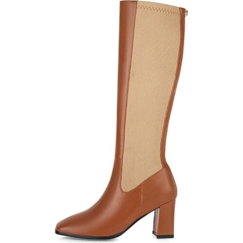 Fashion Knee High Boots Women Shoes 2021 Autumn Winter Womens High Boots Stretch Comfortable Long Shoes Ladies Large Size 48