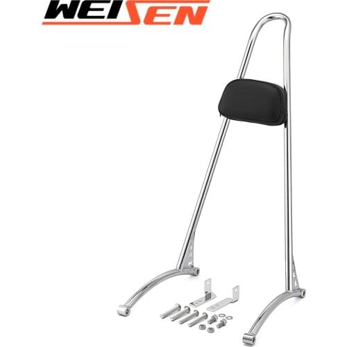 For Harley Davidson Dyna 2006-2017 Chrome Classic 20" Tall Passenger Backrest Sissy Bar With Pad Motorcycle Accessories