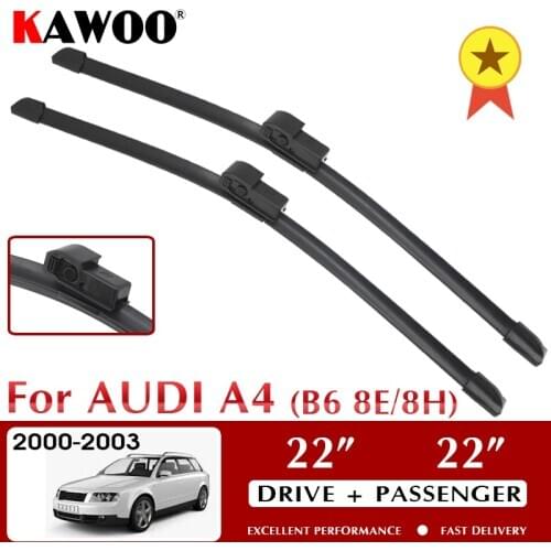 KAWOO Wiper Front Car Wiper Blades For Audi A4 B6 8E/8H October 2000 - Nov. 2003 Windshield Windscreen Window 22"+22" LHD RHD