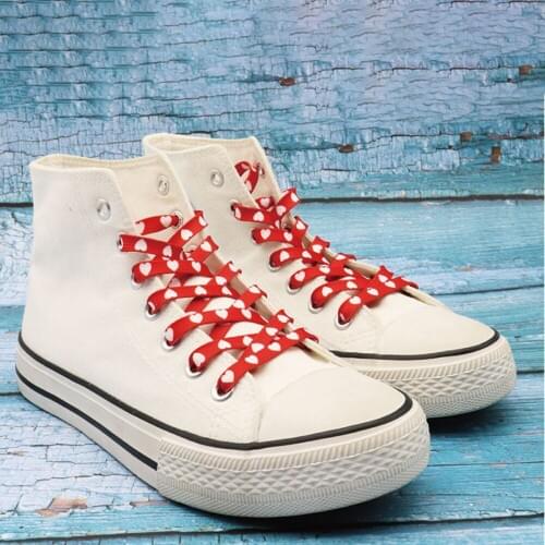 Thickening Love Heart Canvas Shoelaces For Fashion Women Mens Popular Sports Shoe Laces For Flats Sneakers Dropshipping