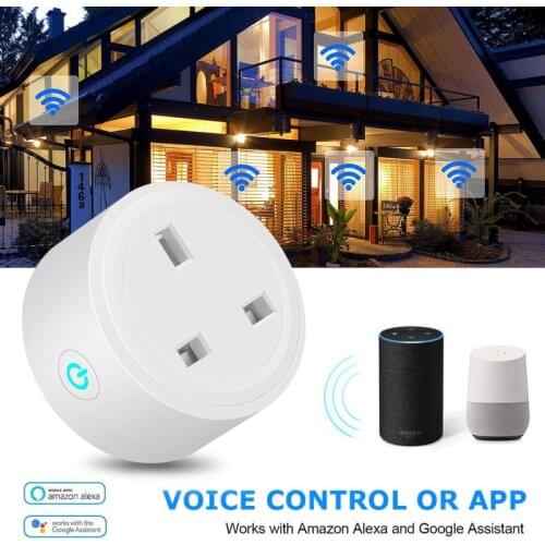 WiFi Smart Plug 16A UK Adapter Wireless Remote Voice Control Power Energy Monitor Outlet Timer Socket Support Alexa Google Home