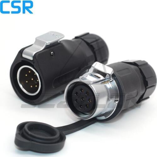 XHP20 , Waterproof Connector 8 Pin Outdoor LED Power Cable Connector Male Plug and Female Socket Docking connector IP67