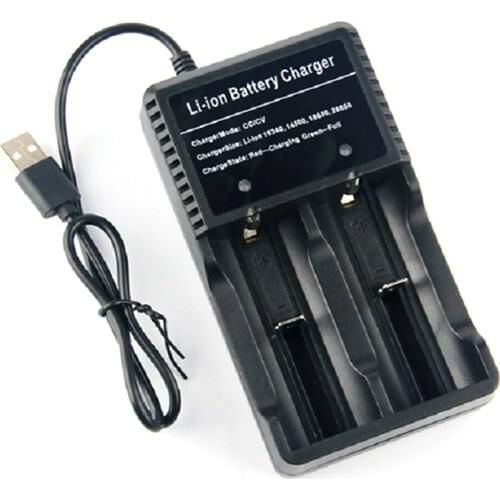 4.2V 18650 2 Slot Charger Li-ion battery USB independent charging portable electronic 18650 26650 14500 16340 battery charger