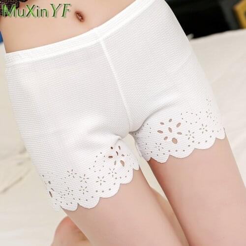 Womens Breathable Hollow Out Shorts Under Skirts 2021 New Korean Pink Three-quarter Pants Girls Student Safety Short Pant