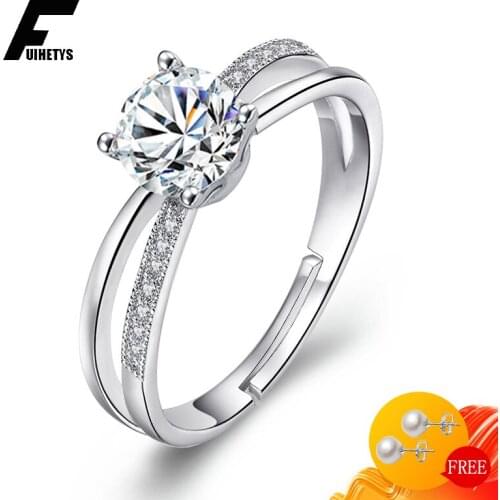 Bali Jelry Charm Rings Silver 925 Jewelry Round Zircon Gemstone Open Ring Fashion Accessories for Women Wedding Engagement Party