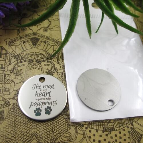 10pcs--"THE ROAD TO MY HEART IS PAVED WITH ..."stainless steel charms 5 styles for choosing DIY Charms for necklace bracelets