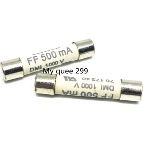 20PCS/LOT Multimeter Fuse F15B F17B FF500MA 1000V 6X32mm