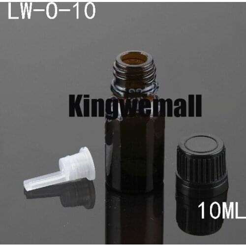 300pcs/lot Glass 10ml Essential Oil Bottle with Brown Color LW-0-10
