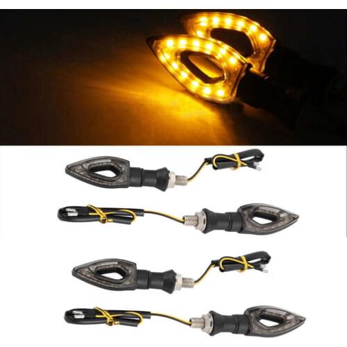 4Pcs Universal Motorcycle Turn Signal Indicator Light 12 LED Amber Blinker Waterproof Moto Parts