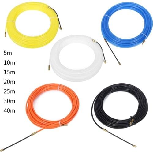 5/10/15/20/25/30/40M Cable Push Pullers Duct Snake Rodder Fish Tape Wire Cable Wire Puller Electrician Hand Tools