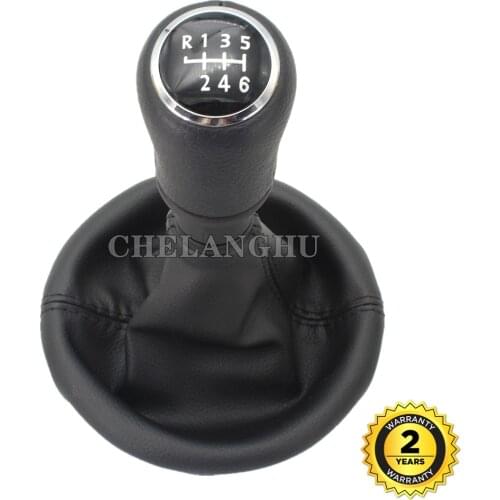 For VW Transporter Multivan Caravelle T5 T6 2003 2004 2005 2006 2007 2008 2009 2010 5 Speed Gear Shift Knob With Leather Boot