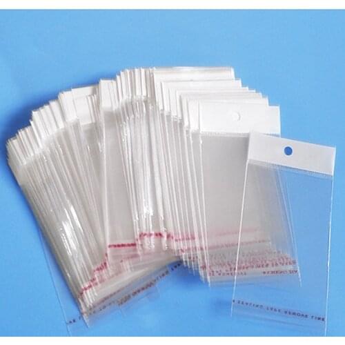 8*13cm 5000Pcs/ Lot Event Soft Clear Self Adhesive Seal Poly Package Bag Retail Plastic Packing Pouch W/ Hang Hole Hot Sale