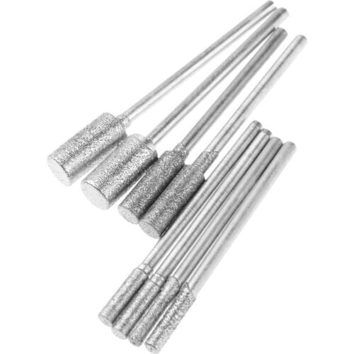 8Pcs/set Tools Diamond Cutting Grinding Head Mounted Points Bit 2.35mm Shank Jade Stone Carving Polishing for Dremel Rotary Tool