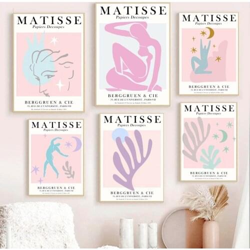 Colorful Matisse Girl Body Face Leaf Abstract Wall Art Canvas Painting Nordic Posters And Prints Wall Pictures Living Room Decor