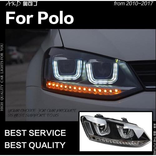 AKD Car Styling for VW Polo Headlights 2010-2017 Polo LED Headlight LED DRL Hid Head Lamp Angel Eye Bi Xenon Beam Accessories