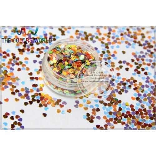 SSXM3-107 Sequins Heart shape Mix Bullion Color Valentines day accessory for nail Art or DIY deco 1pack=50g