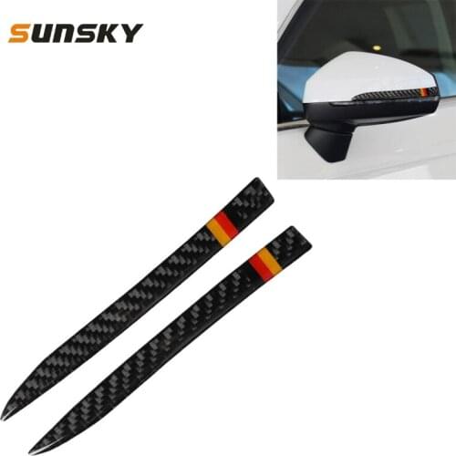 Car Rearview Mirror Strip Carbon Fiber Decorative Sticker for Audi A6 S6 C7 A7 S7 4G8 2012-2018, Left and Right Drive Universal