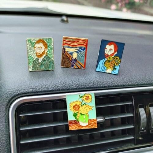 GISAEV Car Air Outlet Oil Painting Creative Handmade Car Aromatherapy Car Perfume Mini Decorative Aroma Diffuser Car Interior