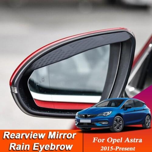 Car-styling For Opel Astra 2015-Present Carbon Fiber Rearview Mirror Eyebrow Rain Shield Anti-rain Cover External Auto Sticker