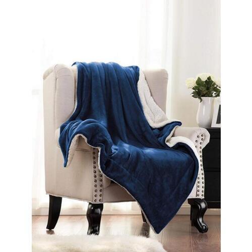 Lamb Velvet Double Layer Draw Blanket Single Solid Color Flannel Blanket Office Sofa Twin Thick Warm Blanket