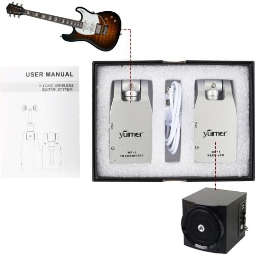 Wireless Guitar Transmitter Receiver 2.4G Guitar System Built-in Rechargeable Lithium Battery Audio System for Electric Guitar