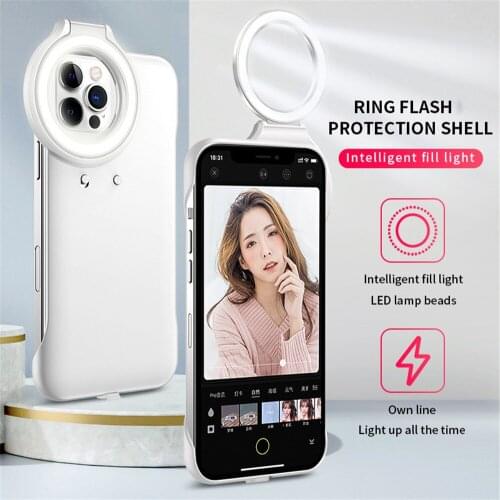 Intelligent Fill Light Selfie Phone Case For iPhone 11 Pro Max X Xr Xs Max Case Video Live Cover Coque For iPhone 11 12 Pro Max