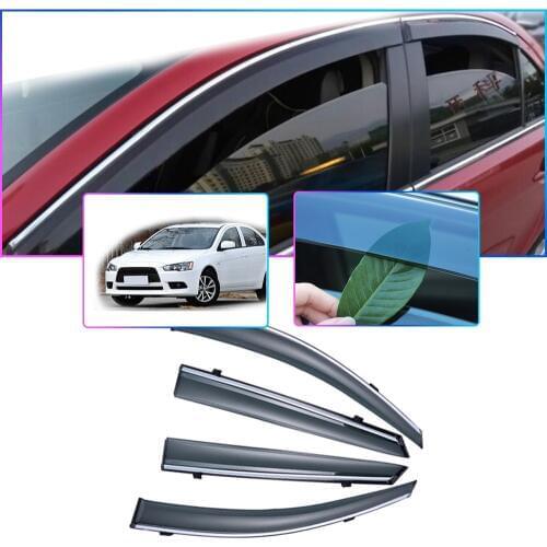 For Mitsubishi lancer EX GS 2010-2011 2012 2013 2014 2015 2016 Smoke car window visors sun Rain Guard Wind Deflectors 4PC