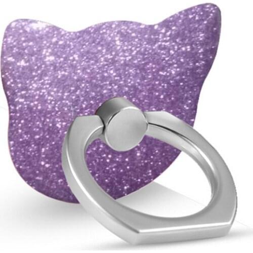 Hot Sale cat Finger ring holder cute mobile phone holder Stand Rings universal metal grip cute Cat shape holder