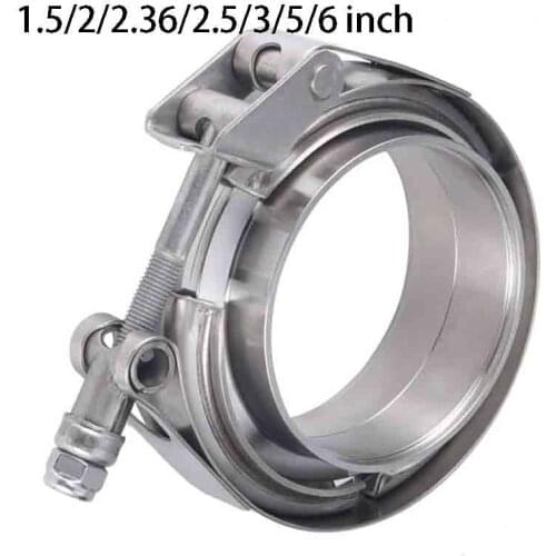 V Band Clamp 1.5/2/2.36/2.5/3/5/6 inch Stainless Steel Quick Release V Band Clamp With Male Female Flange Exhaust Pipe Clamp