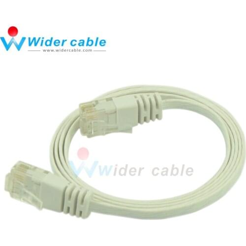 3ft White Short Body RJ45 Bare Copper CAT6 Network Lan Cord Cat6 Cable Flat Molded 1.1mm thickness