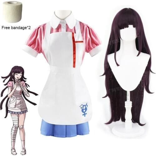 Mikan Tsumiki Cosplay Costume Danganronpa 2 Cosplay Wig Woman Maid Outfit Halloween Carnival Party Costumes Anime Adult Unisex