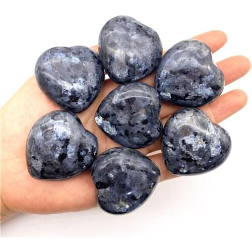 Beautiful 1pc Natural Labradorite Larvikite Heart-shaped Raw Quartz Crystal Healing Specimen Decor Stones and Crystals