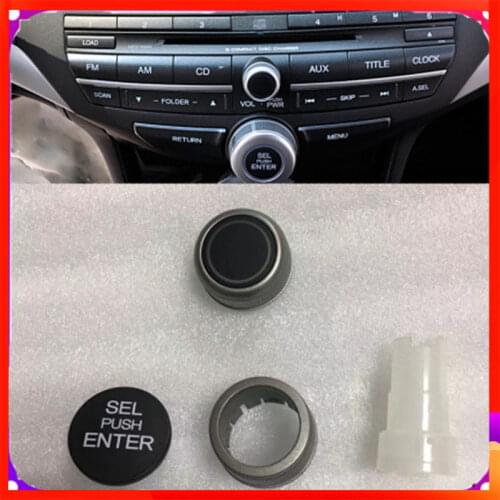 For 2008-13 Honda 8th Accord crosstour CD Volume Knob Cover Radio Button Audio Switch Cap