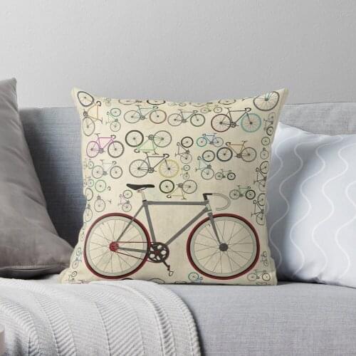 Love Fixie Road Bike Throw Pillow Cushion Cover Polyester throw pillows case on sofa home living room car seat decor 45x45cm