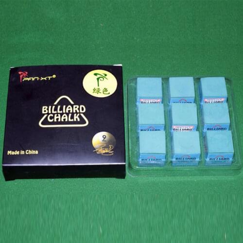 PTX Billiard Chalk Green Blue Billiard Pool Chalk Billiard Accessories 9 Pieces for Match Use Snooker Chalk Professional Players