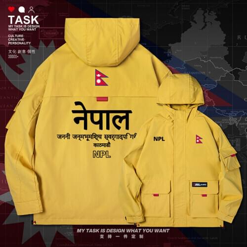 Nepal NPL Nepali Nepalese NP men jacket hooded nation flag fashion casual new mens printed trench coat men top clothes autumn