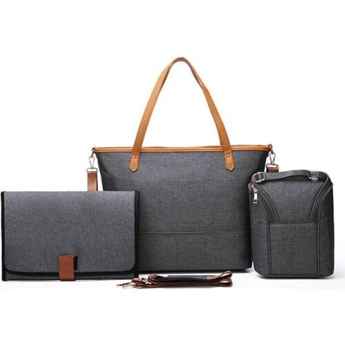 4-piece set Mummy Baby Diaper Bag Mother Tote Backpack Large Capacity Maternity Nappy Bag Stroller Bag Travel Nursing Bag bolsa