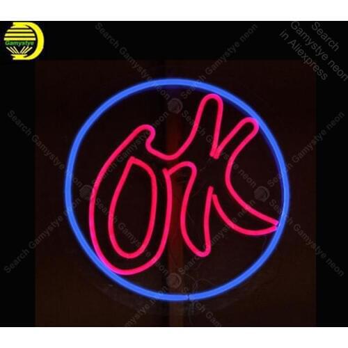 NEON SIGN For OK Used Car LED Wall Sign Signboard GLASS BEER BAR PUB display outdoor Light Signs Handcraft vintage neon signs