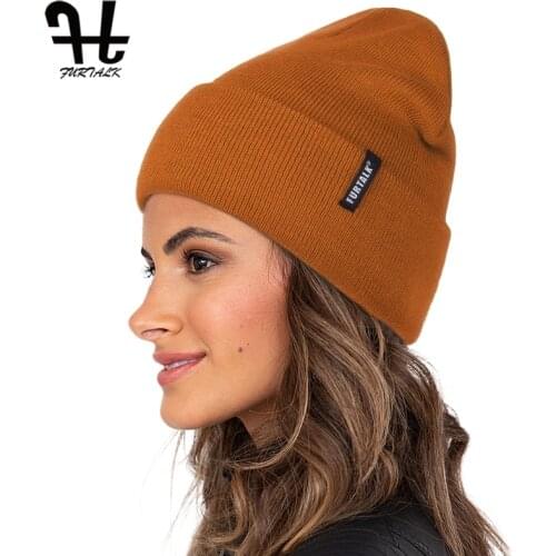 FURTALK Beanie Hat for Women Men Winter Knitted Skullies Hat Spring Autumn bonnet Cap chapeau femme
