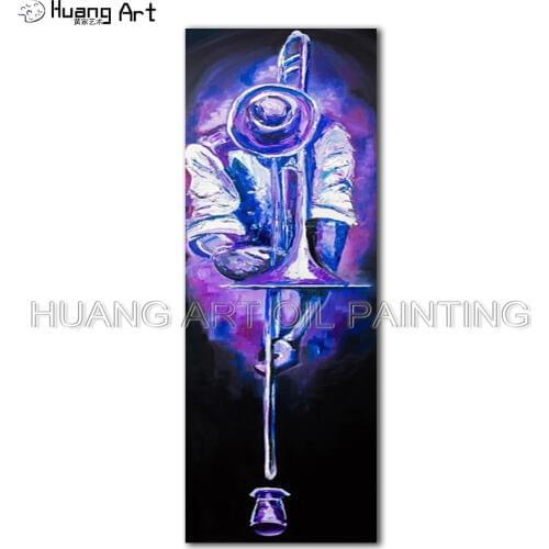 Hand Painted Oil Painting on Canvas Music Wall Painting for Living Room Home Decor Abstract Knife Figure Picture Art