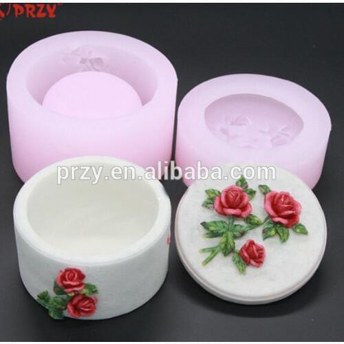 Rose Flower Box Silicone Molds Soap Mold Silica Gel Resin Box Candle Aroma Stone Moulds Clay Rose PRZY Eco-friendly