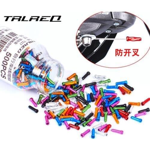 TRLREQ 30pcs Bike Brake Shifter Derailleur Cable End Caps Aluminum Alloy Bicycle Brake Gear Outer Cable Cap Cover Black Green