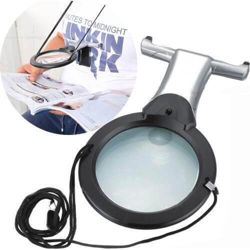 Magnifier Loupe 2X 6X Optical Lens Magnifier with illumination Desktop Magnifying Glass Hanging Reading Sewing Glasses magnifier