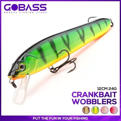 GOBASS Crankbait Wobblers For Fishing Lures Free Shipping Artificial Baits For Pike 120mm 24g Carp Striped Bass Fishing Tackle